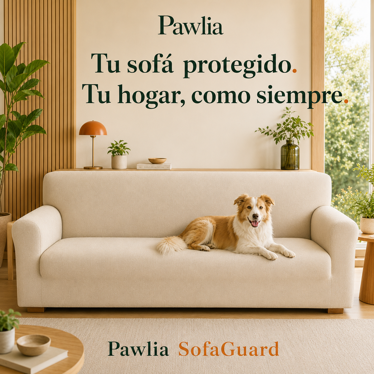 Pawlia SofaShield - Funda Protectora Elástica para Sofá