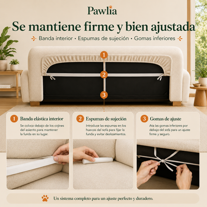 Pawlia SofaShield - Funda Protectora Elástica para Sofá