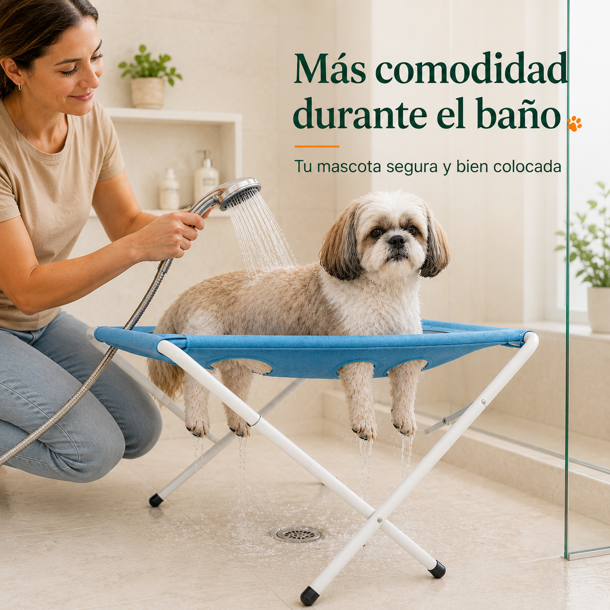 Pawlia BathStand - Soporte Plegable para el Baño de Mascotas