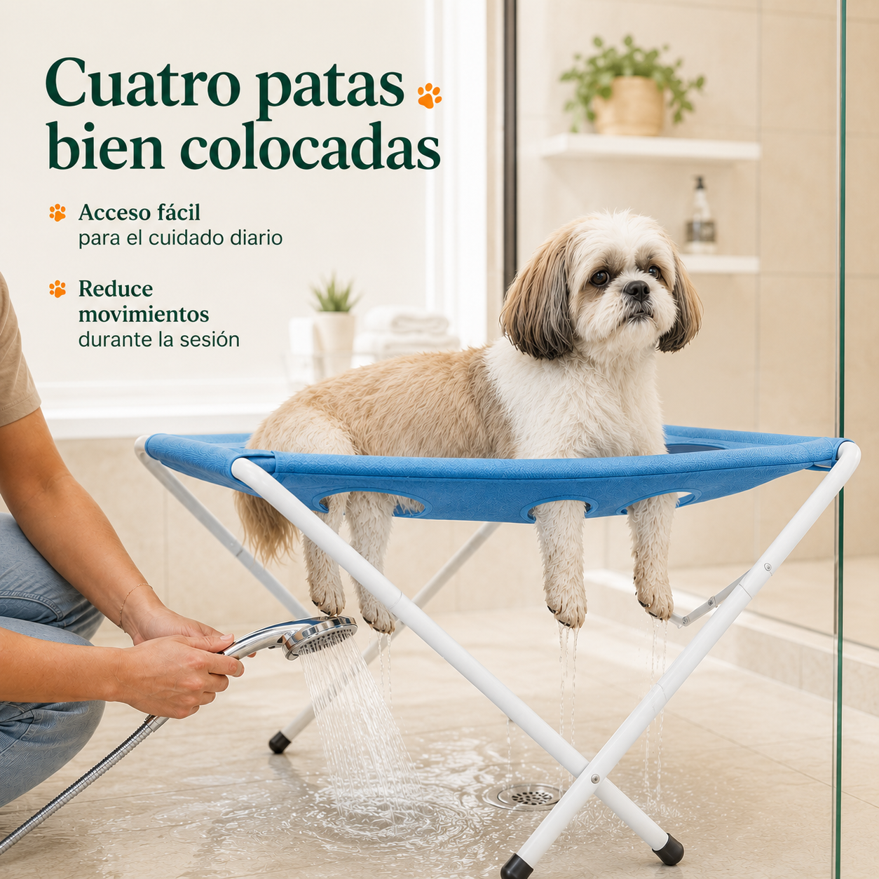 Pawlia BathStand - Soporte Plegable para el Baño de Mascotas