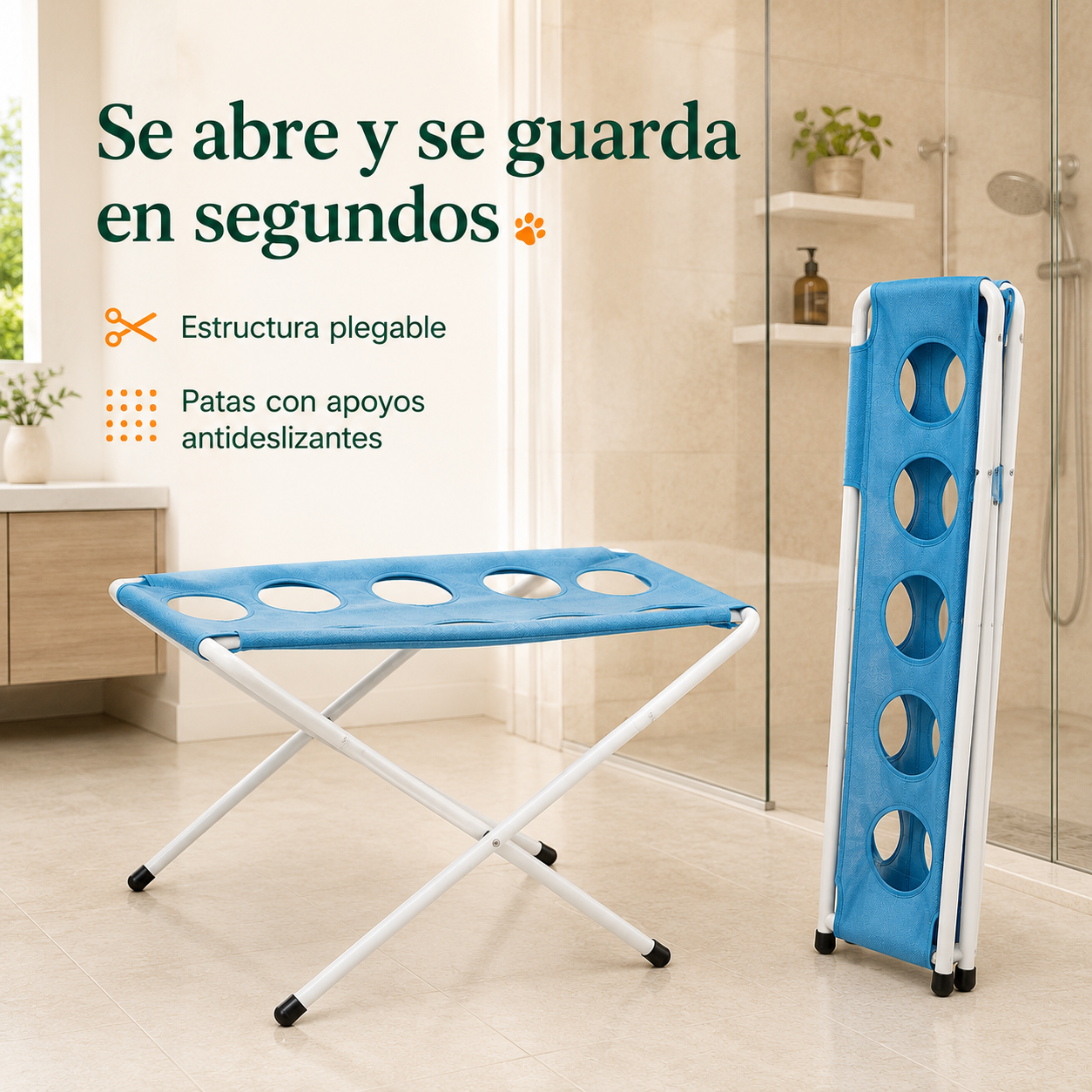 Pawlia BathStand - Soporte Plegable para el Baño de Mascotas