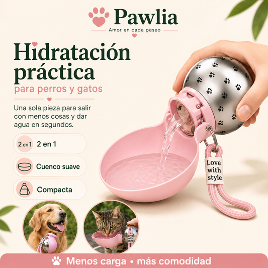 Pawlia AquaGo - Botella de Paseo para Perros