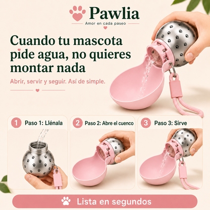Pawlia AquaGo - Botella de Paseo para Perros