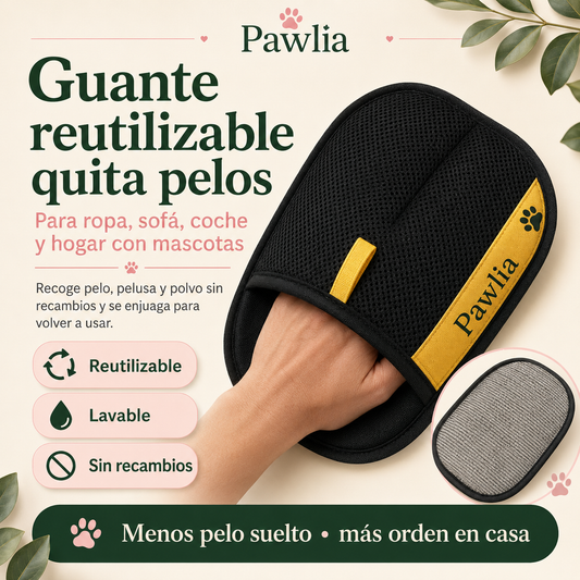 Pawlia FurFree - Guante Quitapelos para Perros y Gatos
