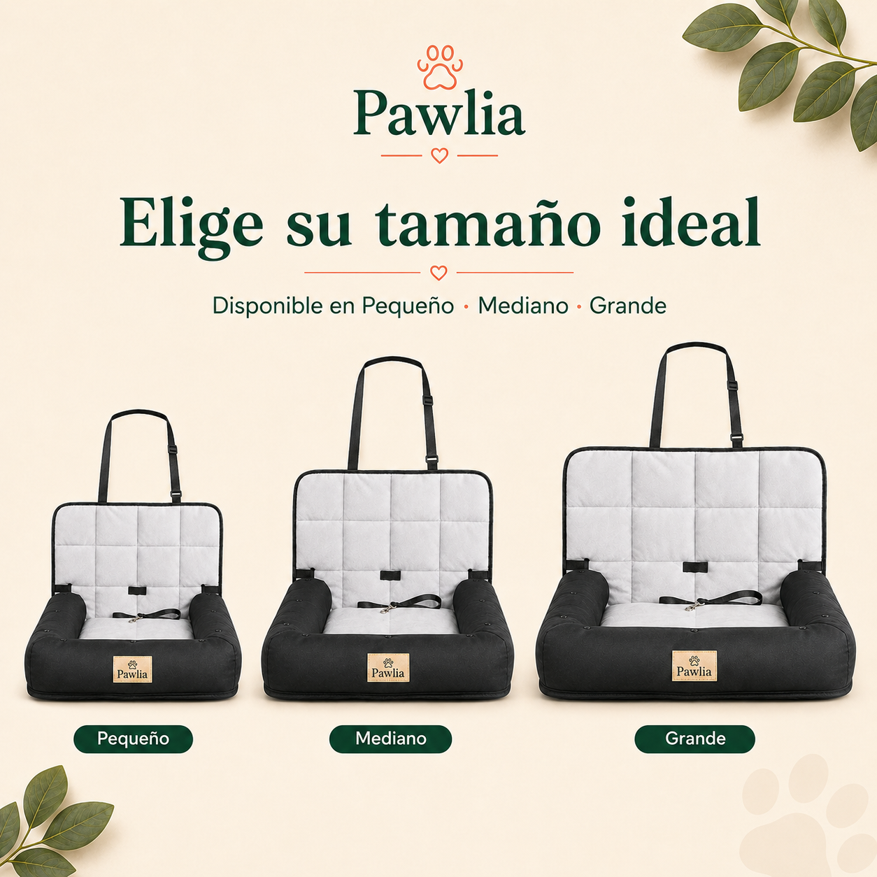 Pawlia CozyRide - Asiento de Coche para Perros