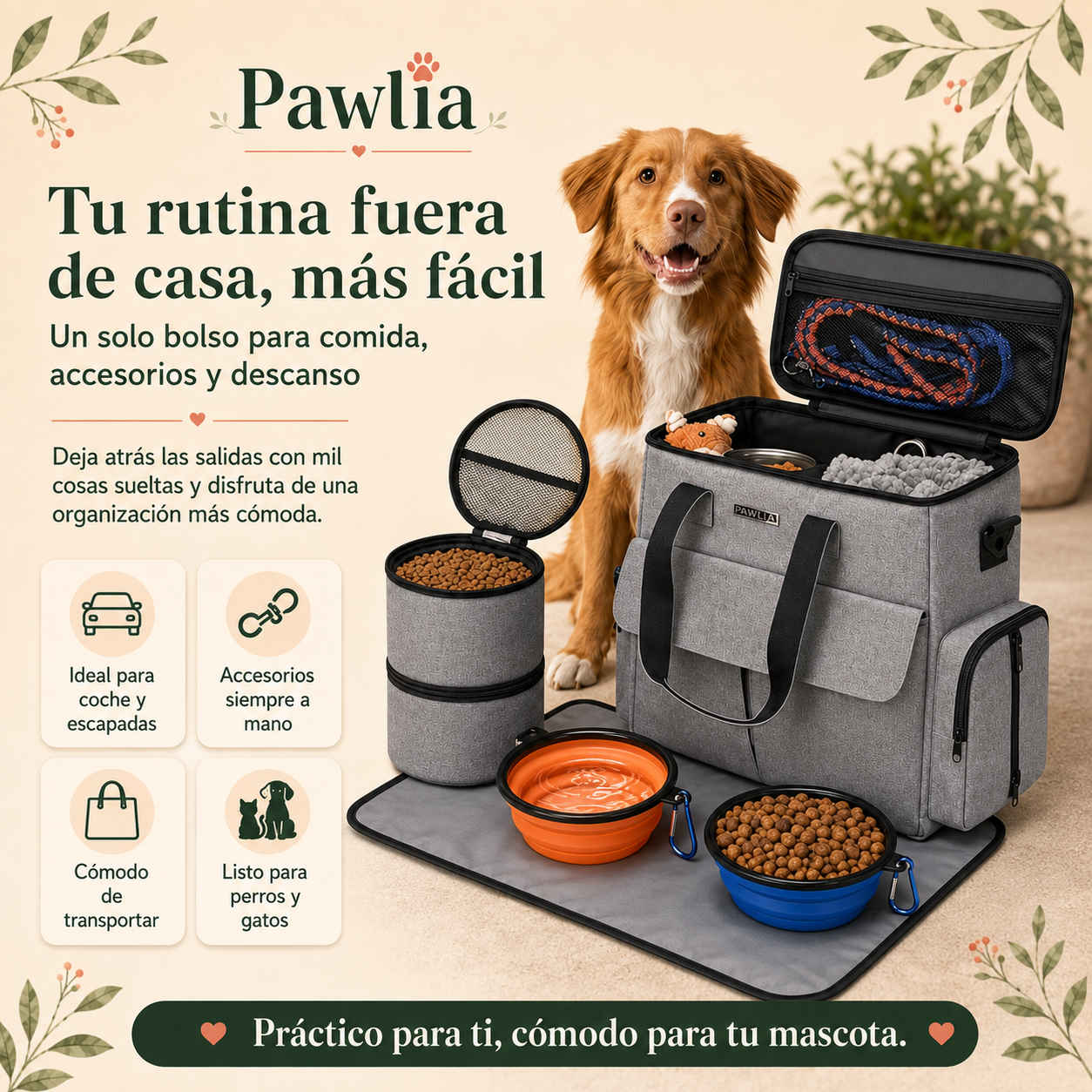 Pawlia TravelNest - Bolsa de Viaje para Perros y Gatos