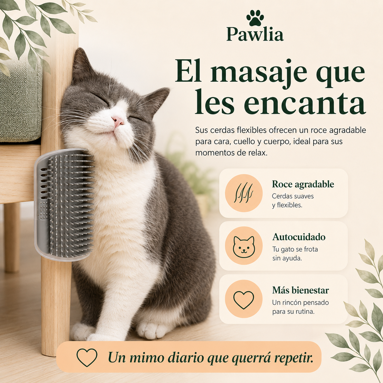 Pawlia ScratchMe - Peine Rascador de Pared para Gatos