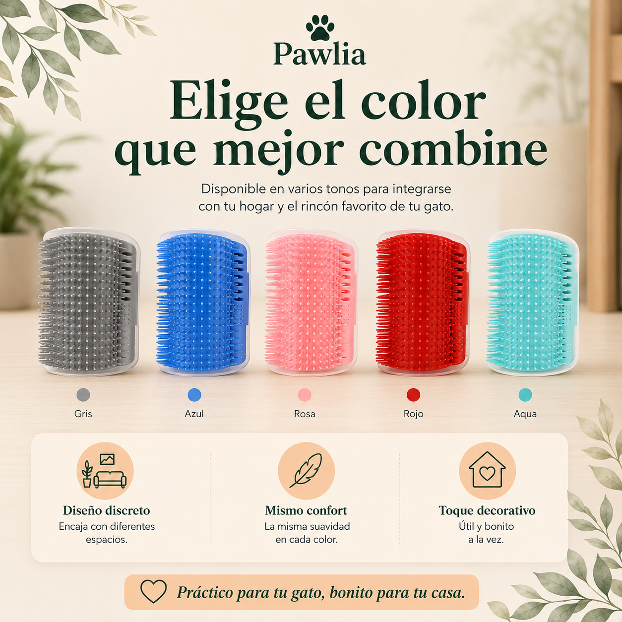 Pawlia ScratchMe - Peine Rascador de Pared para Gatos