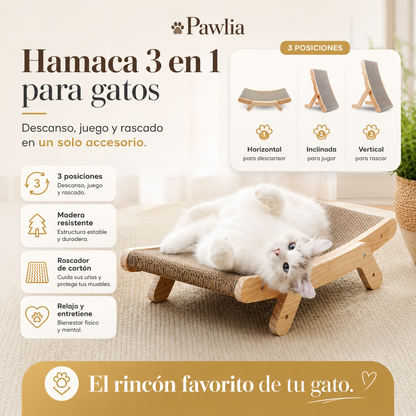 Pawlia LoungeScratch - Hamaca Rascador para Gatos
