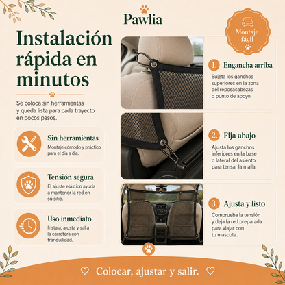 Pawlia SafeNet - Red Protectora para Coche