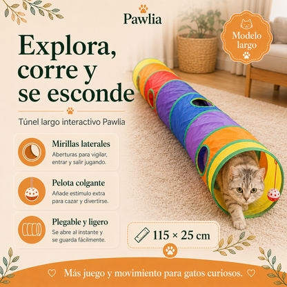 Pawlia PlayTunnel - Túnel Plegable para Gatos