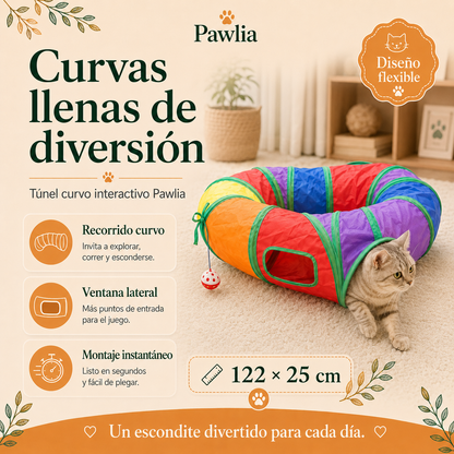Pawlia PlayTunnel - Túnel Plegable para Gatos