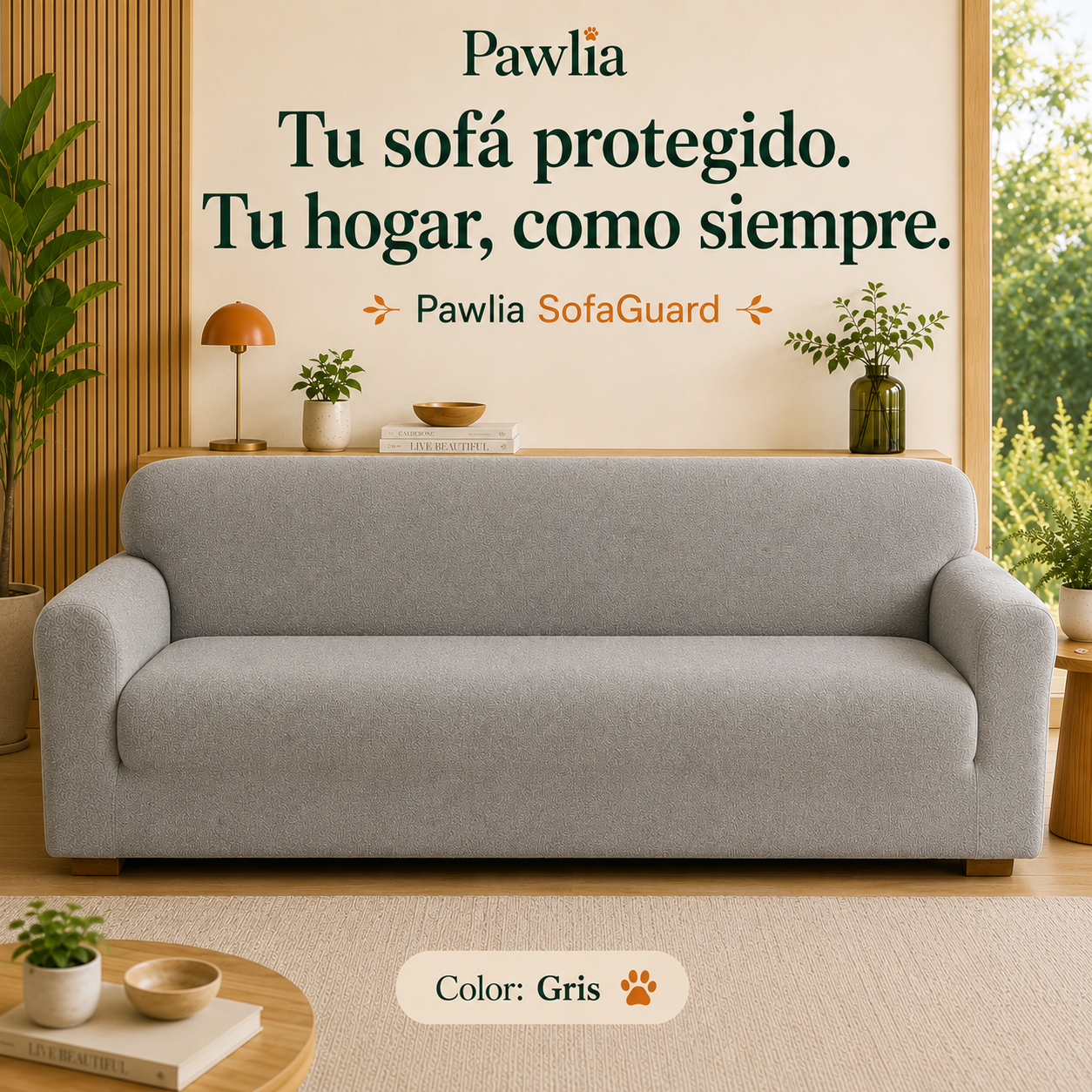 Pawlia SofaShield - Funda Protectora Elástica para Sofá