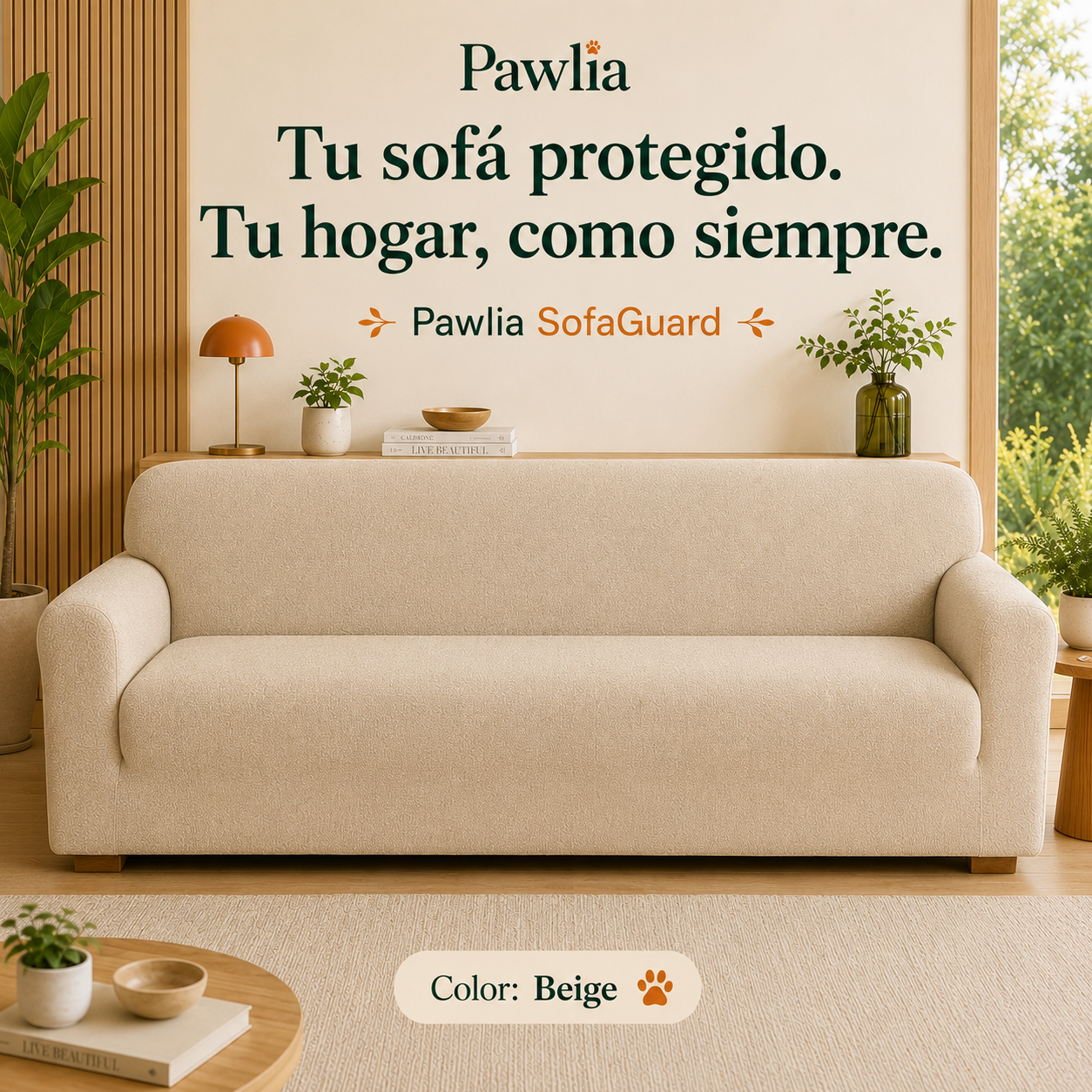 Pawlia SofaShield - Funda Protectora Elástica para Sofá