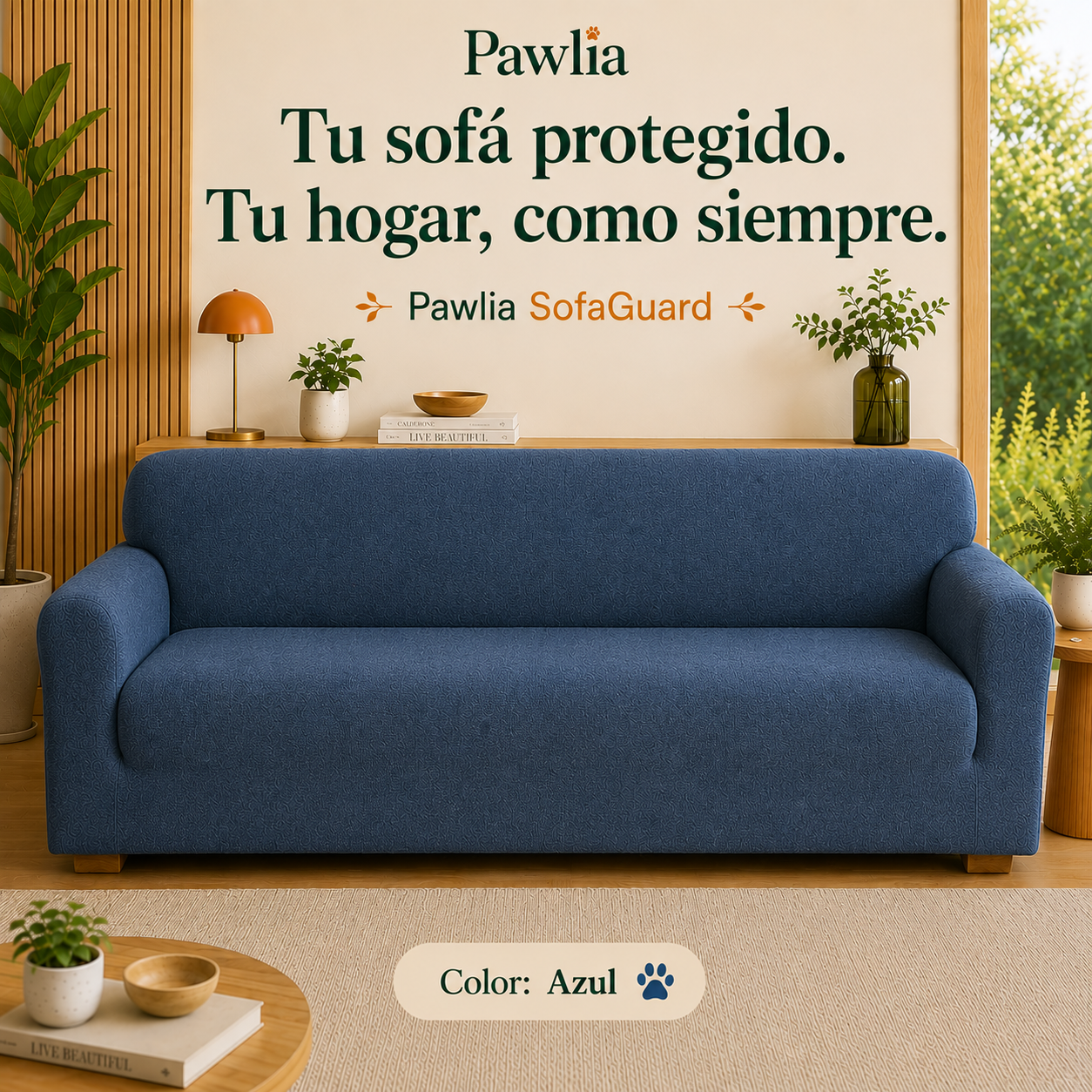Pawlia SofaShield - Funda Protectora Elástica para Sofá