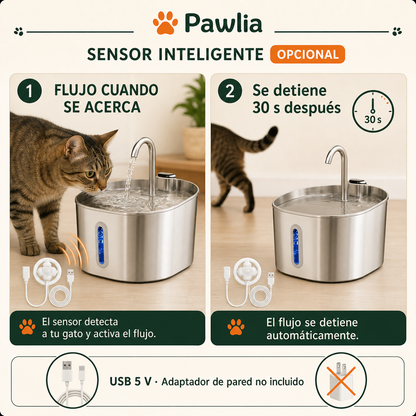 Sensor inteligente opcional y alimentación USB 5 V