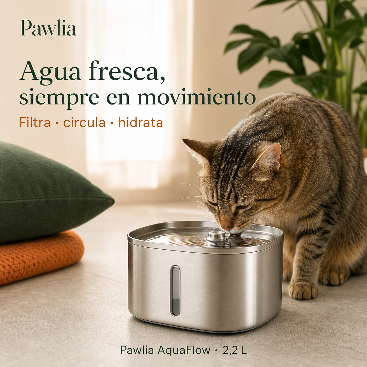 Pawlia AquaFlow - fuente de agua 2,2 L