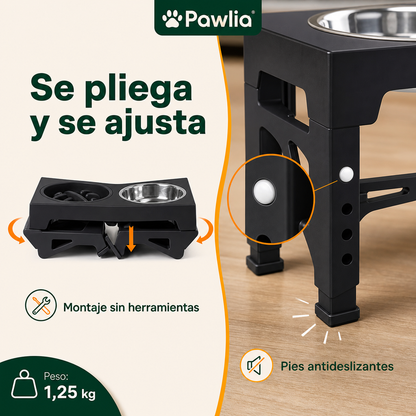 Patas plegables y pies antideslizantes de Pawlia ElevEat